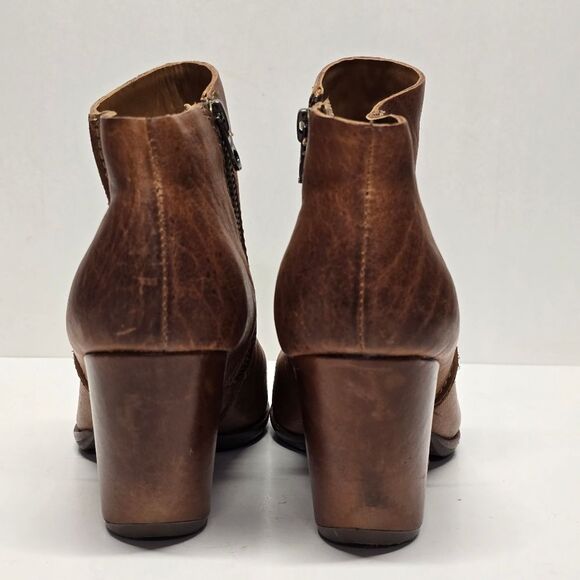 Kork Ease Natalya Wedge Boots In Cognac Brown Leather Women's 7 - Picture 5 of 8